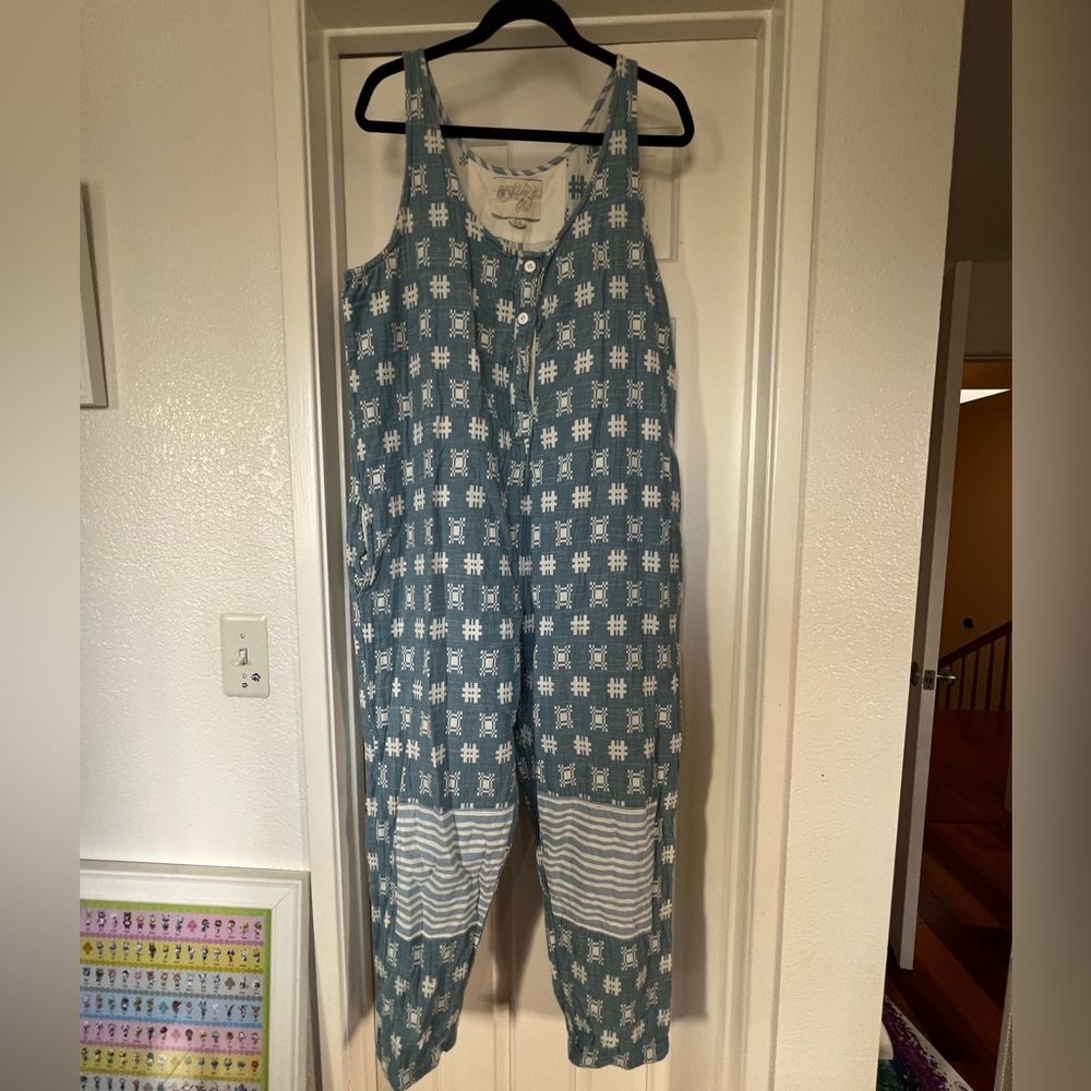 Ace & Jig Denim Mosaic Overalls (L)
